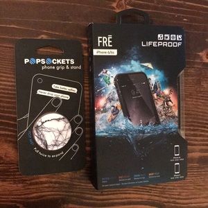 Lifeproof FRE iPhone 6/6s case w/ marble Popsocket